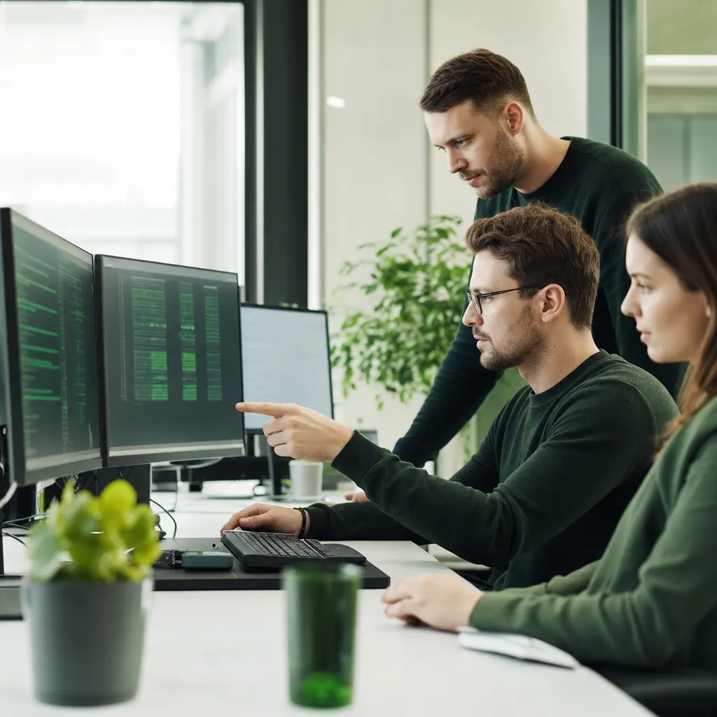 IT-Administrator verwaltet Benutzerkonten und Zugriffsrechte am Bildschirm