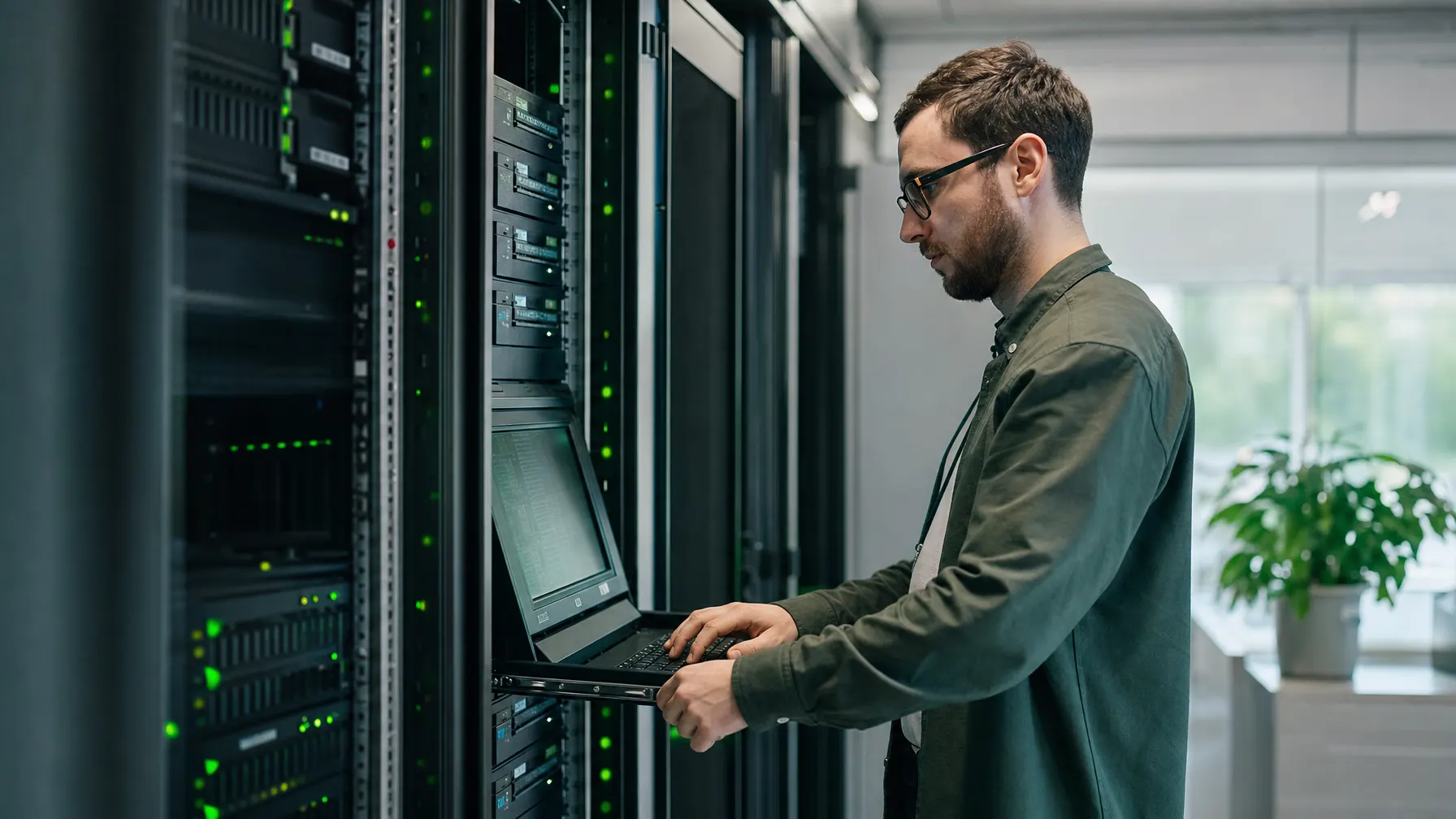 Serverraum einer Praxis mit gesicherter IT-Technik