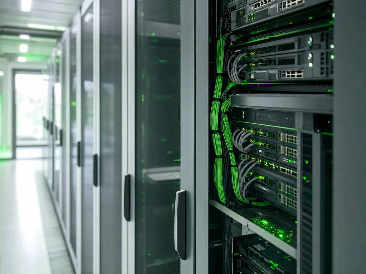 Techniker montiert einen Server in einem Rack im Technikraum