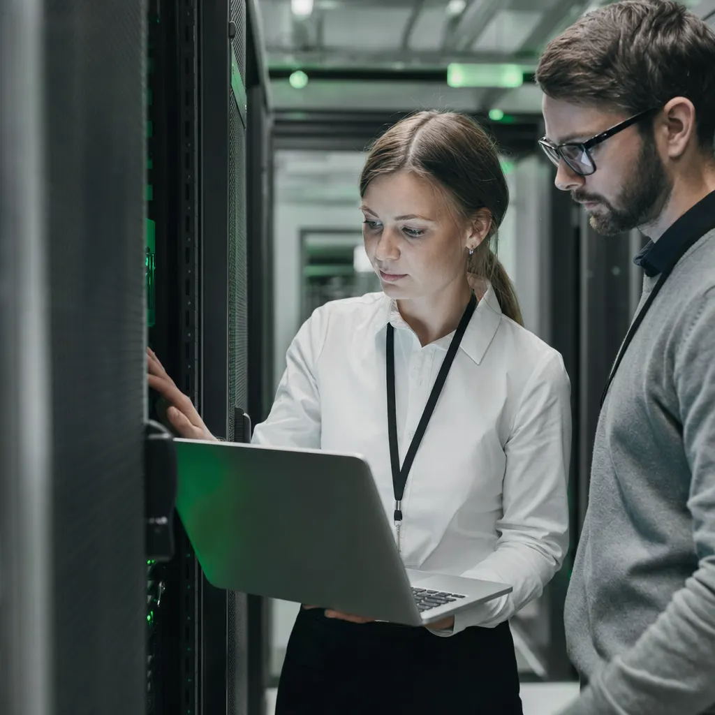 Firewall-Technik im Serverraum bei einem Sicherheitsprojekt