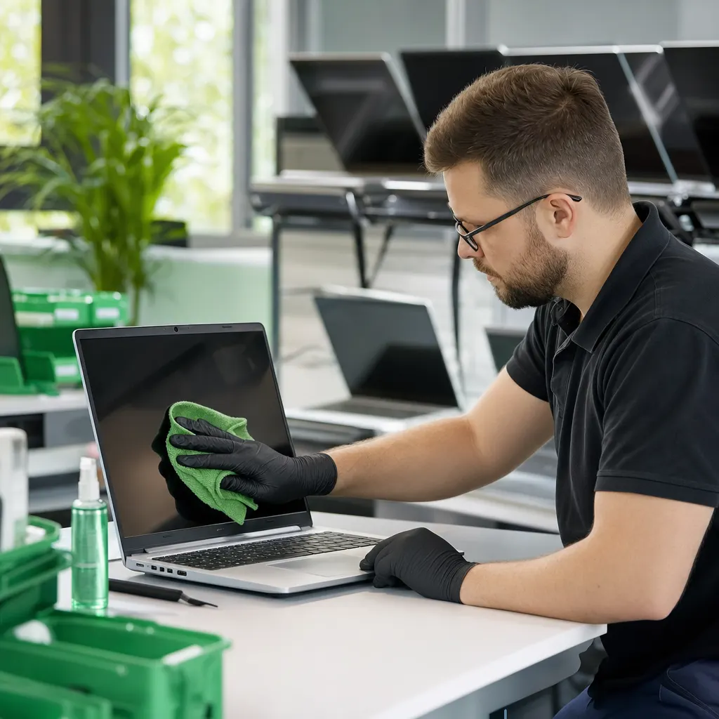 Aufbereitung eines Business-Notebooks mit Austausch von Verschleißteilen