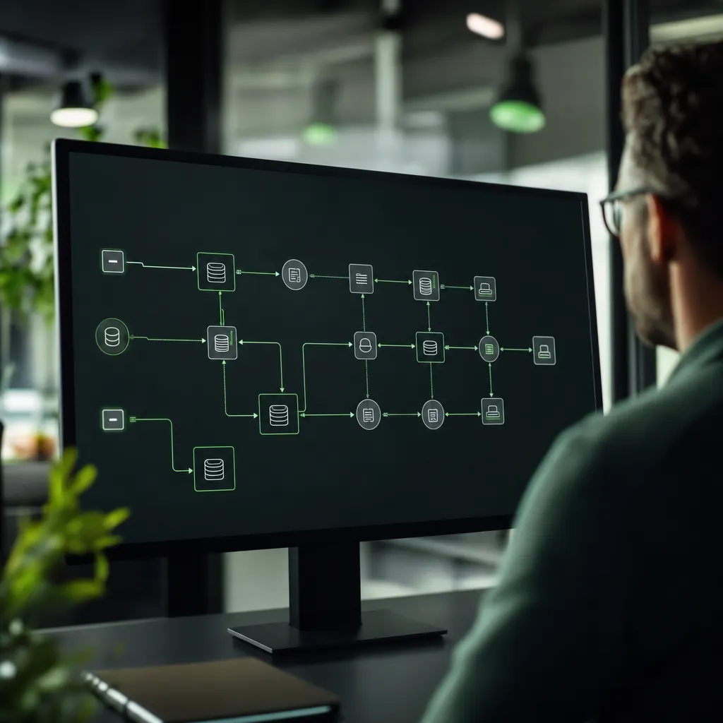 Automatisierter Datenabgleich zwischen zwei Systemen auf einem Monitor
